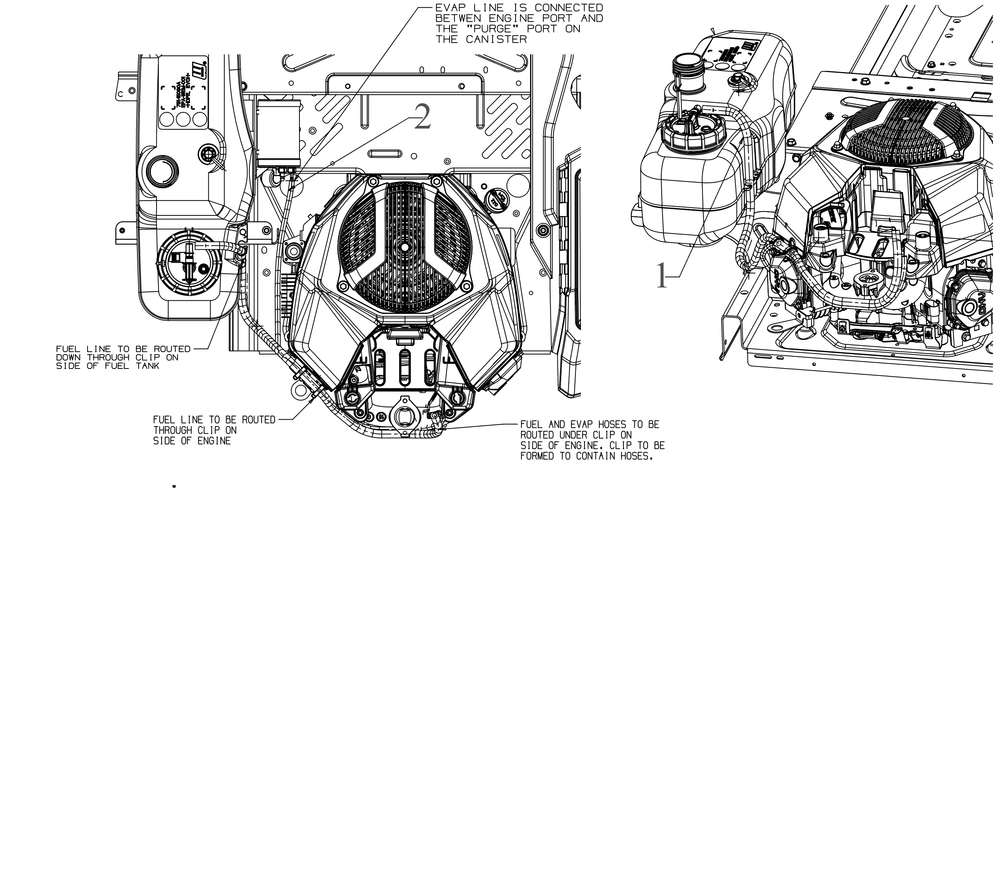 Purge Line Diagram and Parts List for RZT-SX46EFI (17RWCBYN210)(2018) Cub Cadet Lawn Tractor